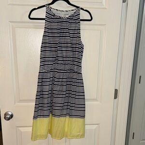 Old Navy Navy and Yellow Striped Women’s Dress